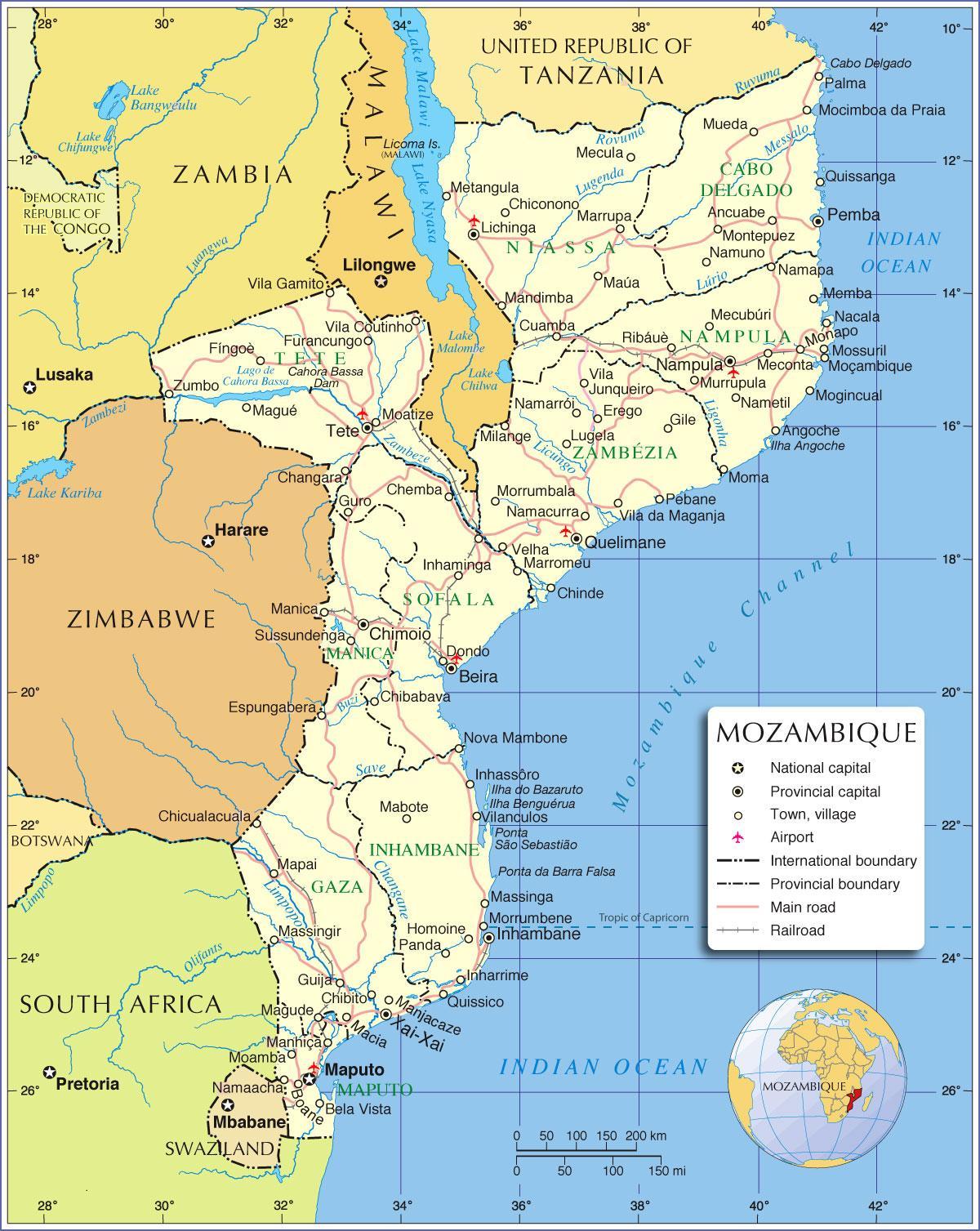 Mozambique ilog mapa