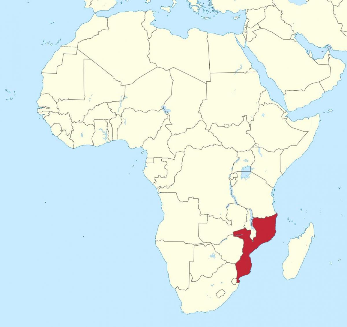 mapa ng Mozambique africa