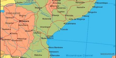 Mapa ng Mozambique baybay-dagat
