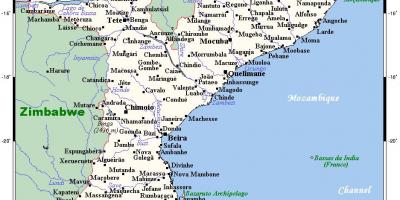 Mapa ng Mozambique sa mga lungsod